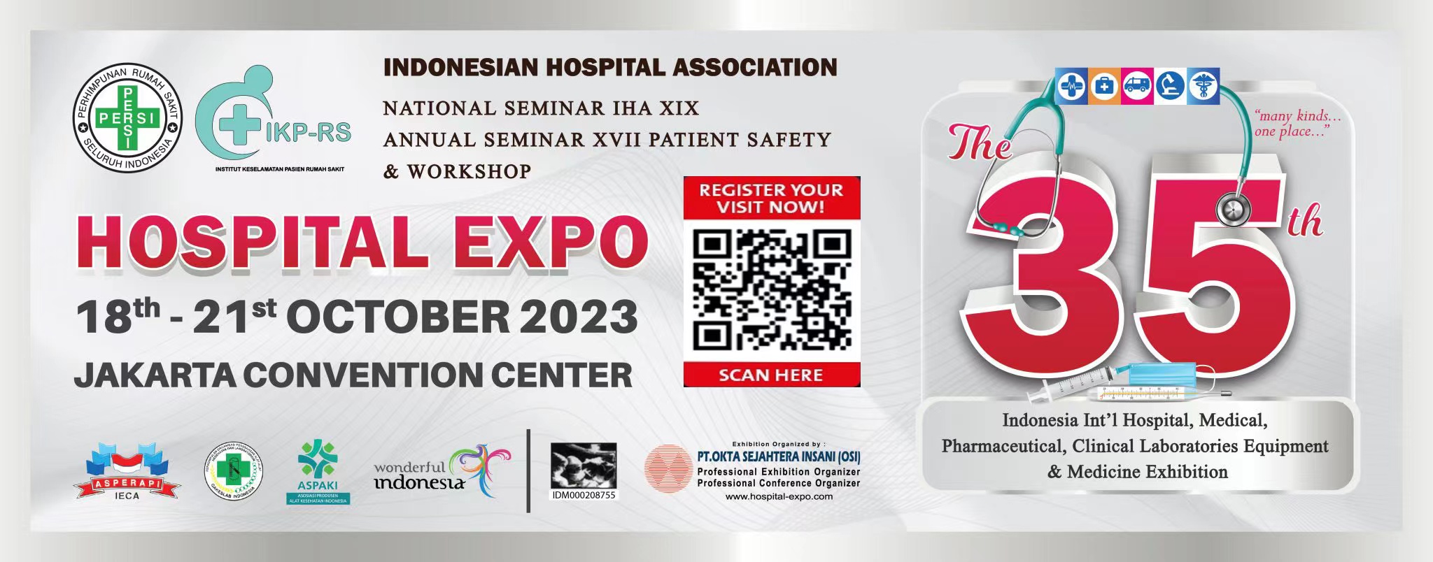 INDONESIAN HOSPITAL EXPO 2023 will be held from 18th - 21th October in Jakarta  Convention Center